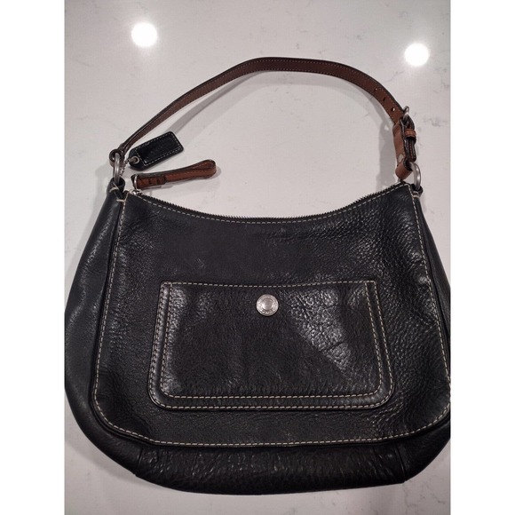 Coach Black Leather Shoulder Bag F10890 - Picture 3 of 9